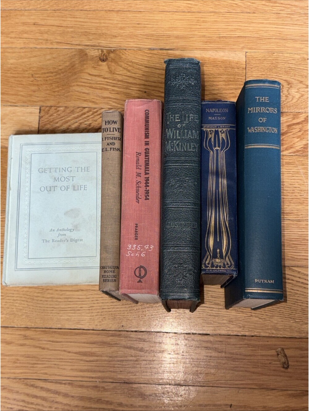 Lot of 6 Antique/Vintage Staging Display Decor Books Faux Leather